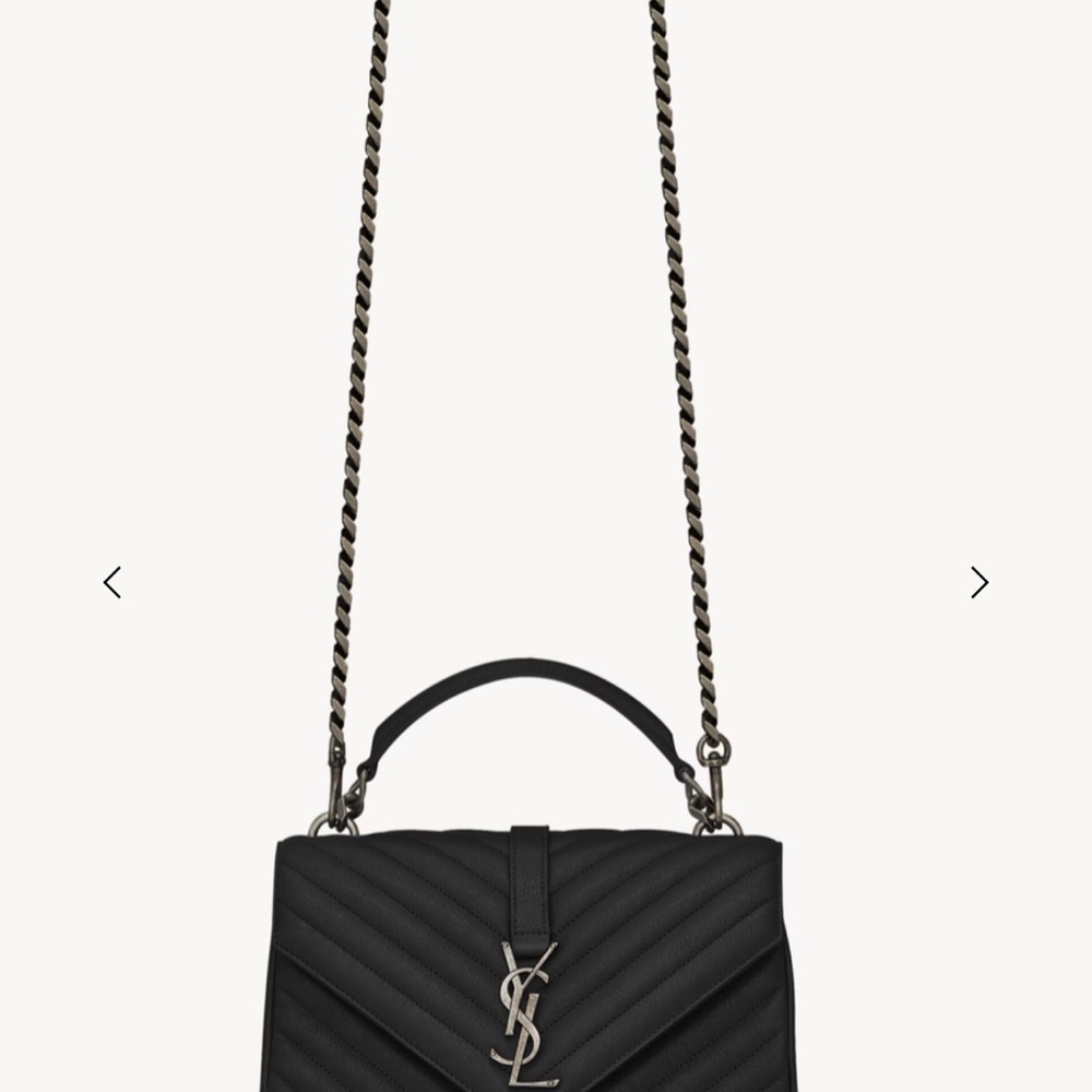 Yves Saint Laurent Black Quilted Chain Bag